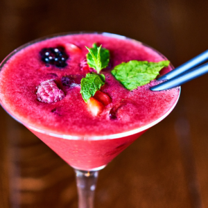 Frozen Raspberry Cocktail in Glass
